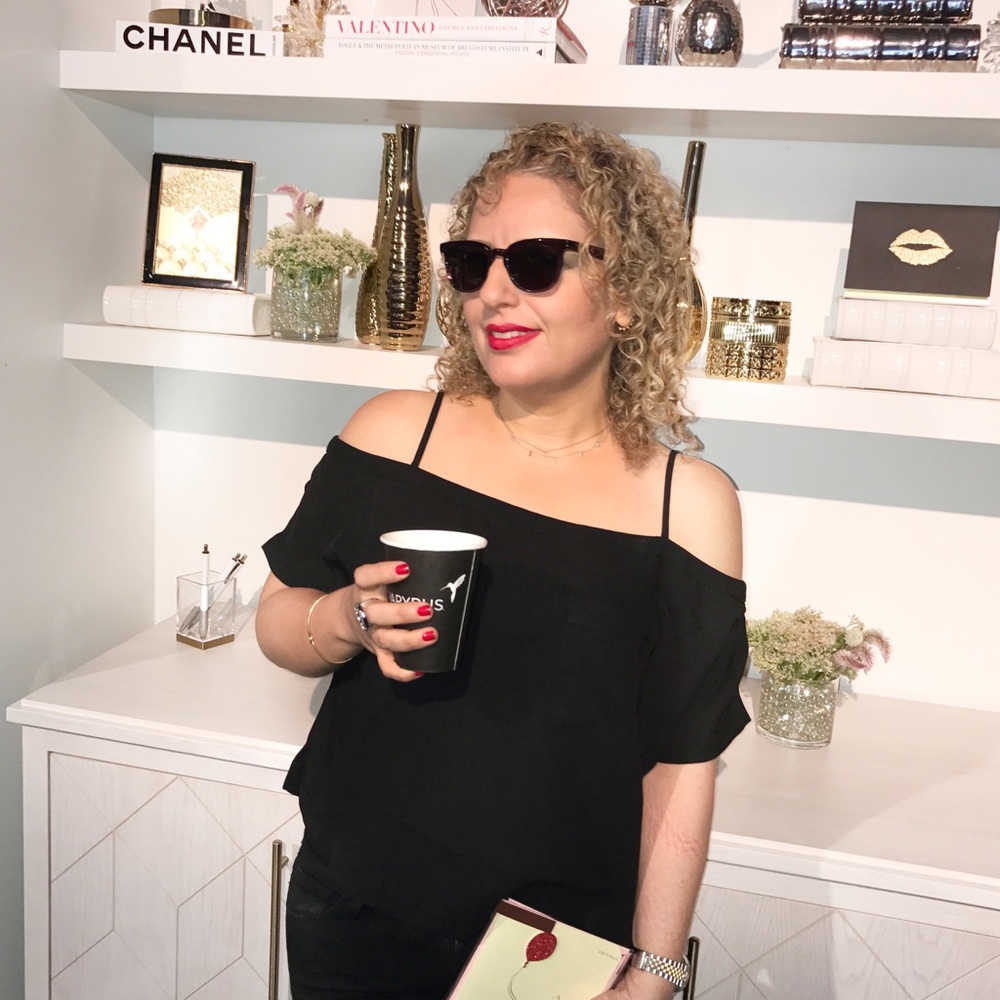 Olivia Grey Black OTS Top - Size Small